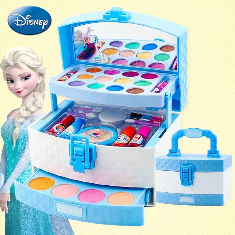 

[Disney] Kids Cosmetics Frozen Disney princess lipstick eye shadow blush nail polish for kids play house toys for girls gift