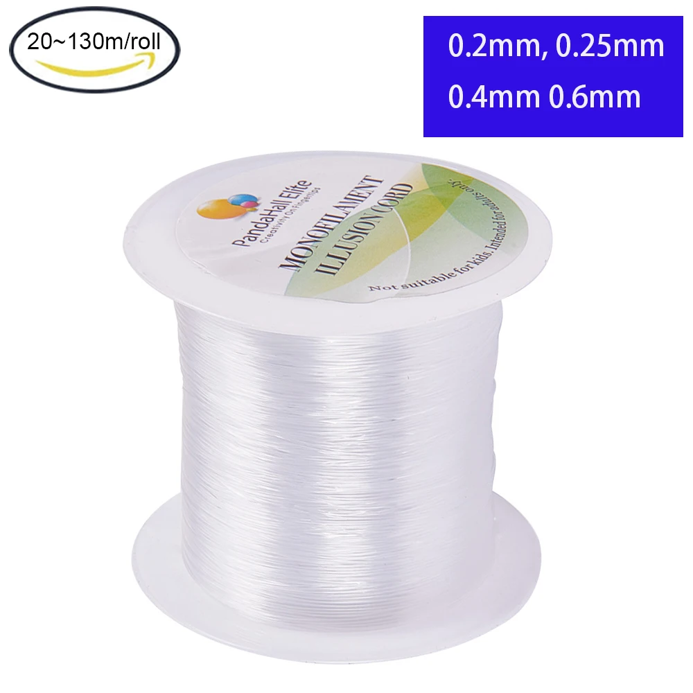 Fil collier de perles nylon transparent 0.25mm, fil nylon