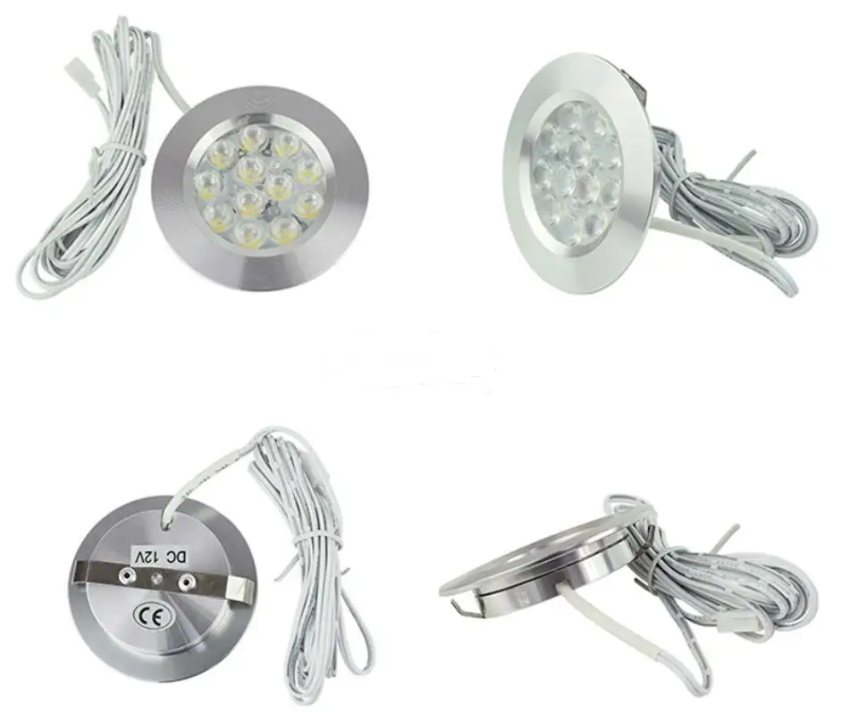 

LED Under Cabinet Light 12V 3W dimmable Closet Counter Shelf Accent Decoration Lighting Cupboard Kitchen Downlights Puck Lamps