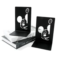 2PCute and playful Mickey bookend, metal material, Disney fans' desktop storage book end decoration bookends office supplies 1