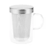 500Ml Travel Heat-Resistant Glass Tea Infuser Mug with Stainless Steel Lid Coffee Cup Tumbler Kitchen Heat-Resistant Large 1