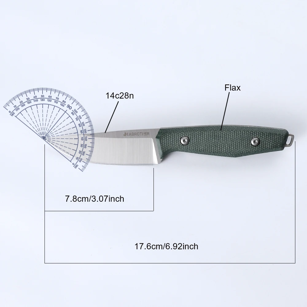 JEABROTHER Tactical Knife 14c28n Steel Belt Kydex Scabbard Hunting Fixed Blade Knife EDC Quan Tang Fishing Survival Knife 6