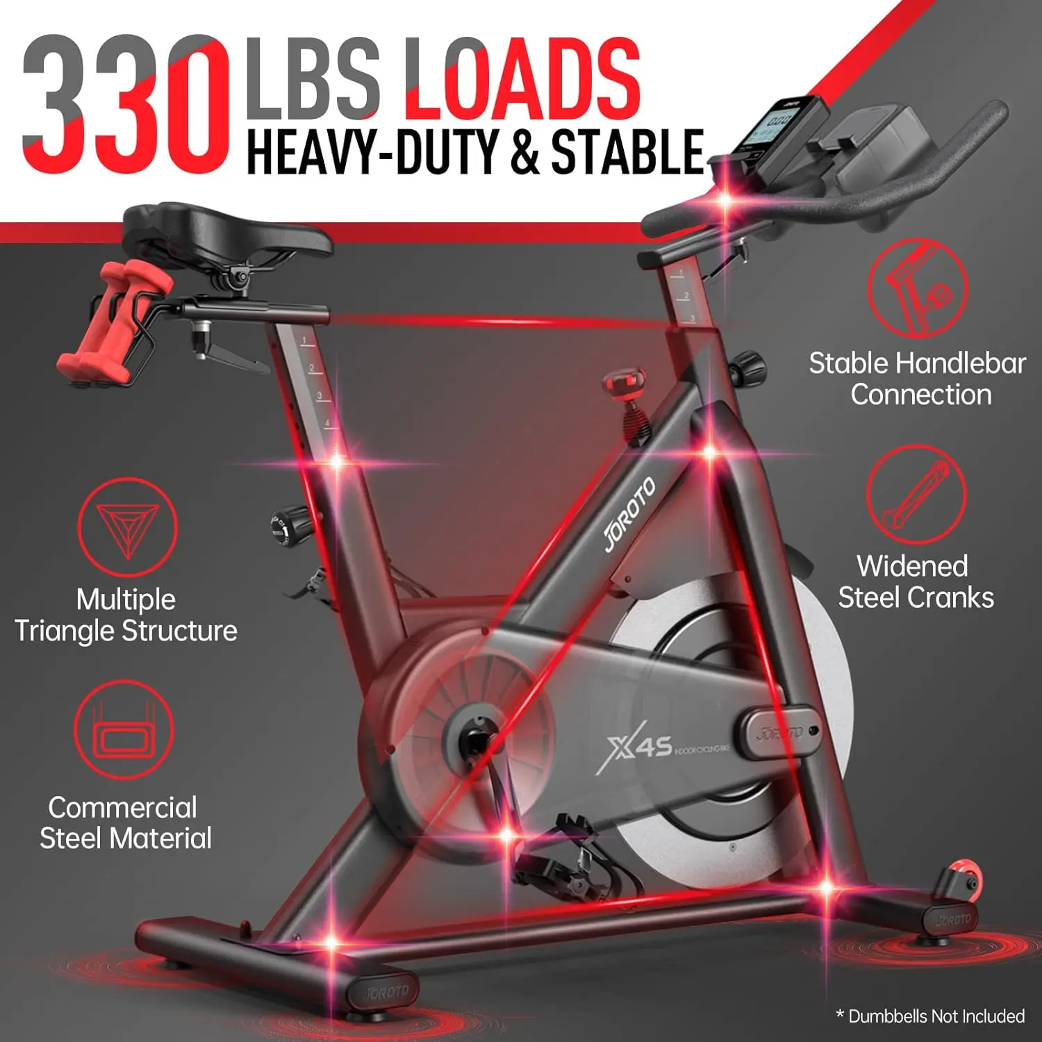 Exercise Bike, Bluetooth Stationary Indoor Cycling Bike with Readable 100 Levels Magnetic Resistance, Plus 1