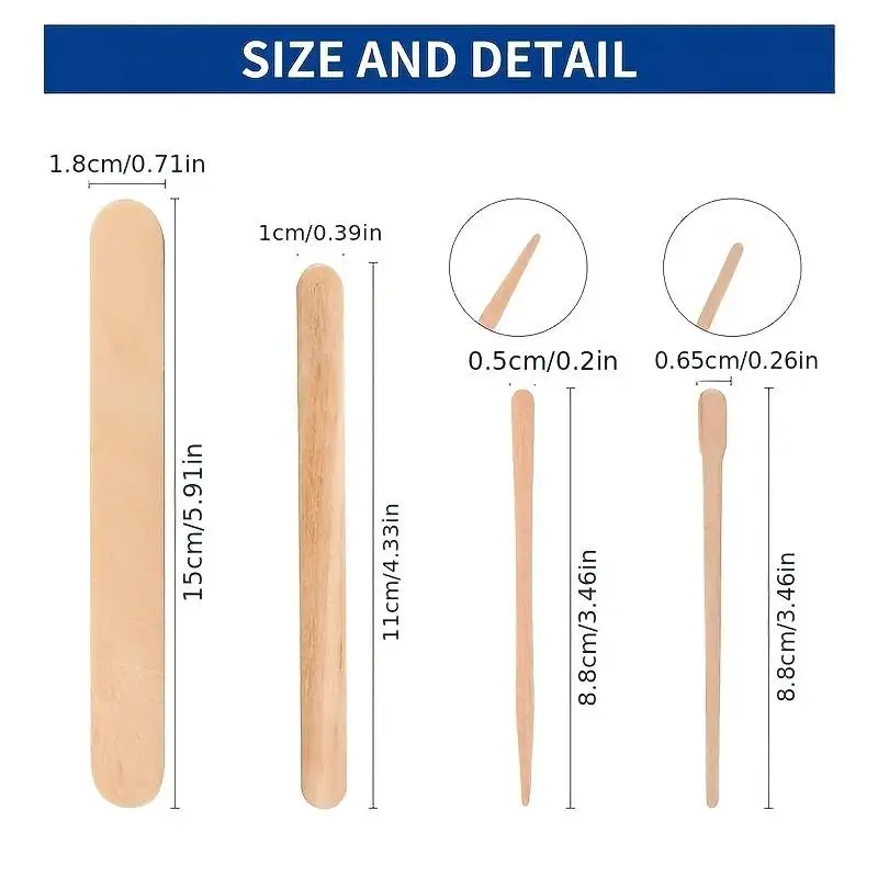 500PCS Woman Wooden Hair Removal Stick Disposable Depilation Spatula Wax Sticks Wood Face Eyebrows Waxing Spatula Beauty Tool 4