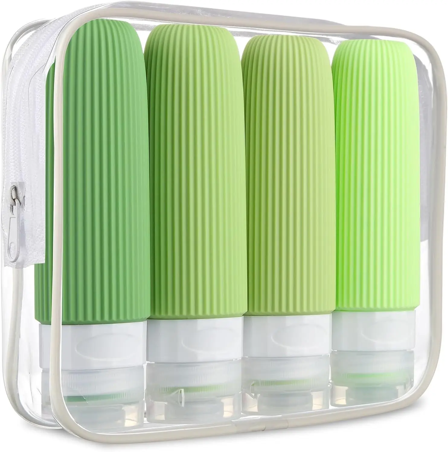 בקבוקי נסיעה עבור ציוד היגיינה מאושרים על ידי TSA בנפח 3 אונקיות בגודל נסיעה, חומר סיליקון נוזלי נטול נזילות וניתן למילוי מחדש