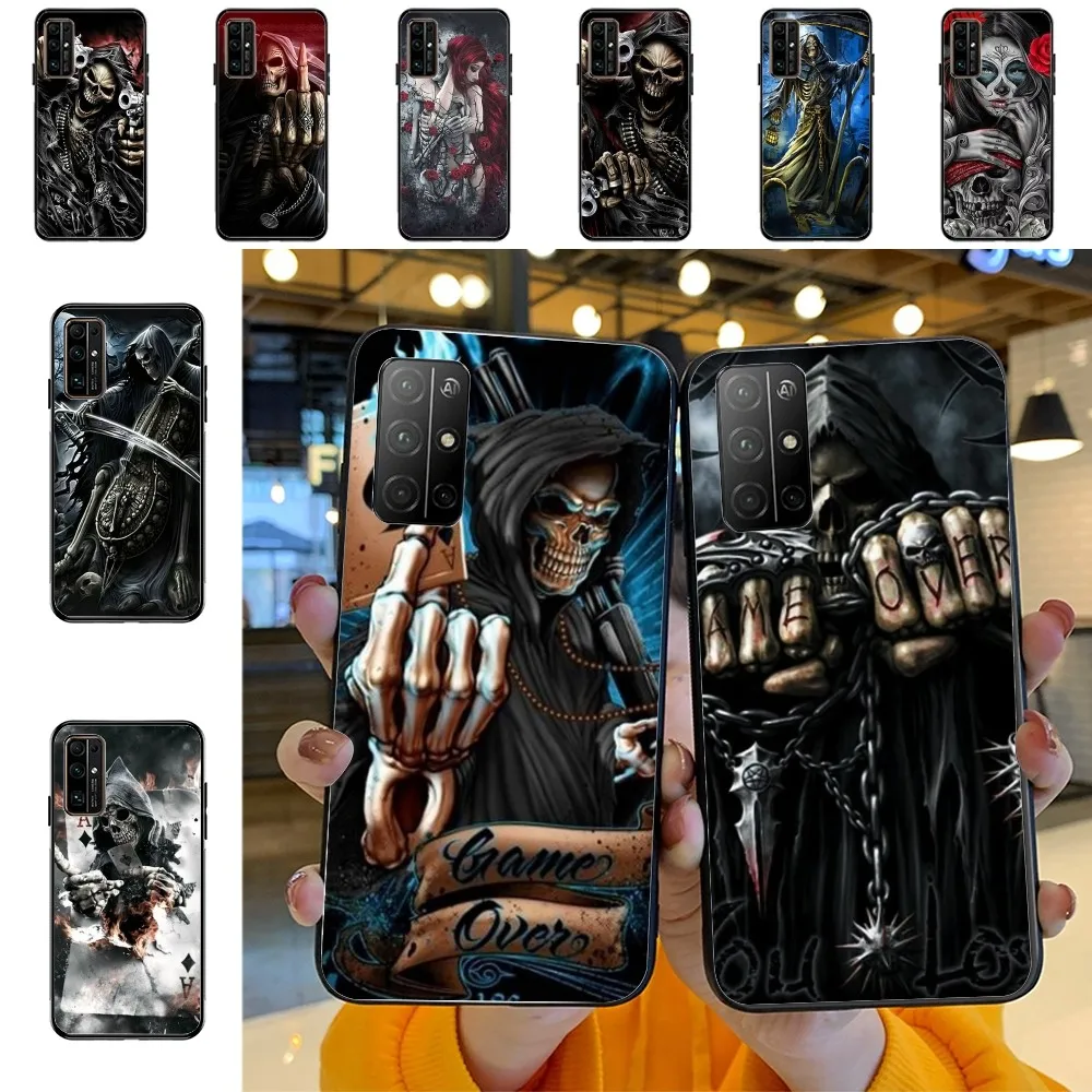 

Grim Reaper Skull Skeleton Phone Case For Huawei Honor 10 Lite 9 20 7A Pro 9X Pro 30 Pro 50 Pro 60 Pro 70 Pro Plus