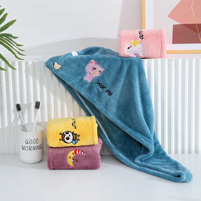 Women Girl Towels Bathroom Microfiber Towel Rapid Drying Hair Towel Magic Shower Cap Lady Turban Head Wrap