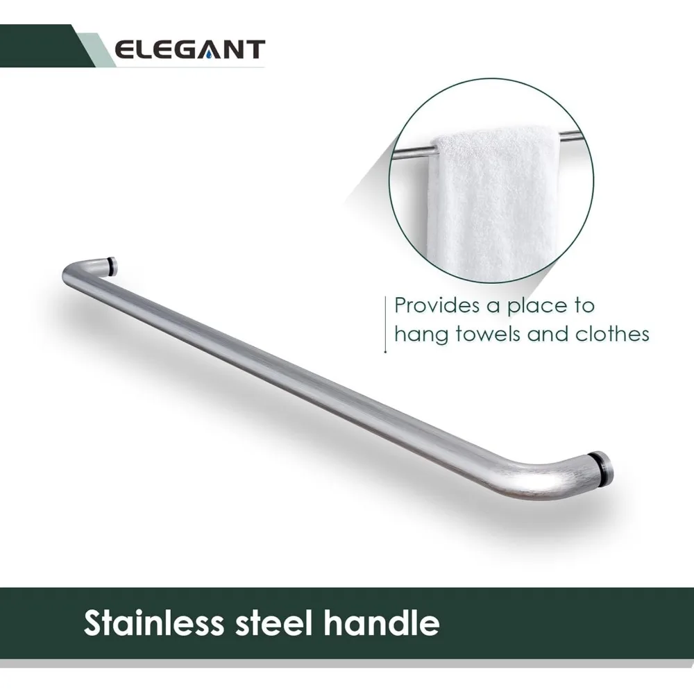 Shower Door 58.5-60" W X 72" H, 1/4" Clear Glass, Brushed Nickel Finish, Semi-Frameless Bypass Sliding Shower Doors 4