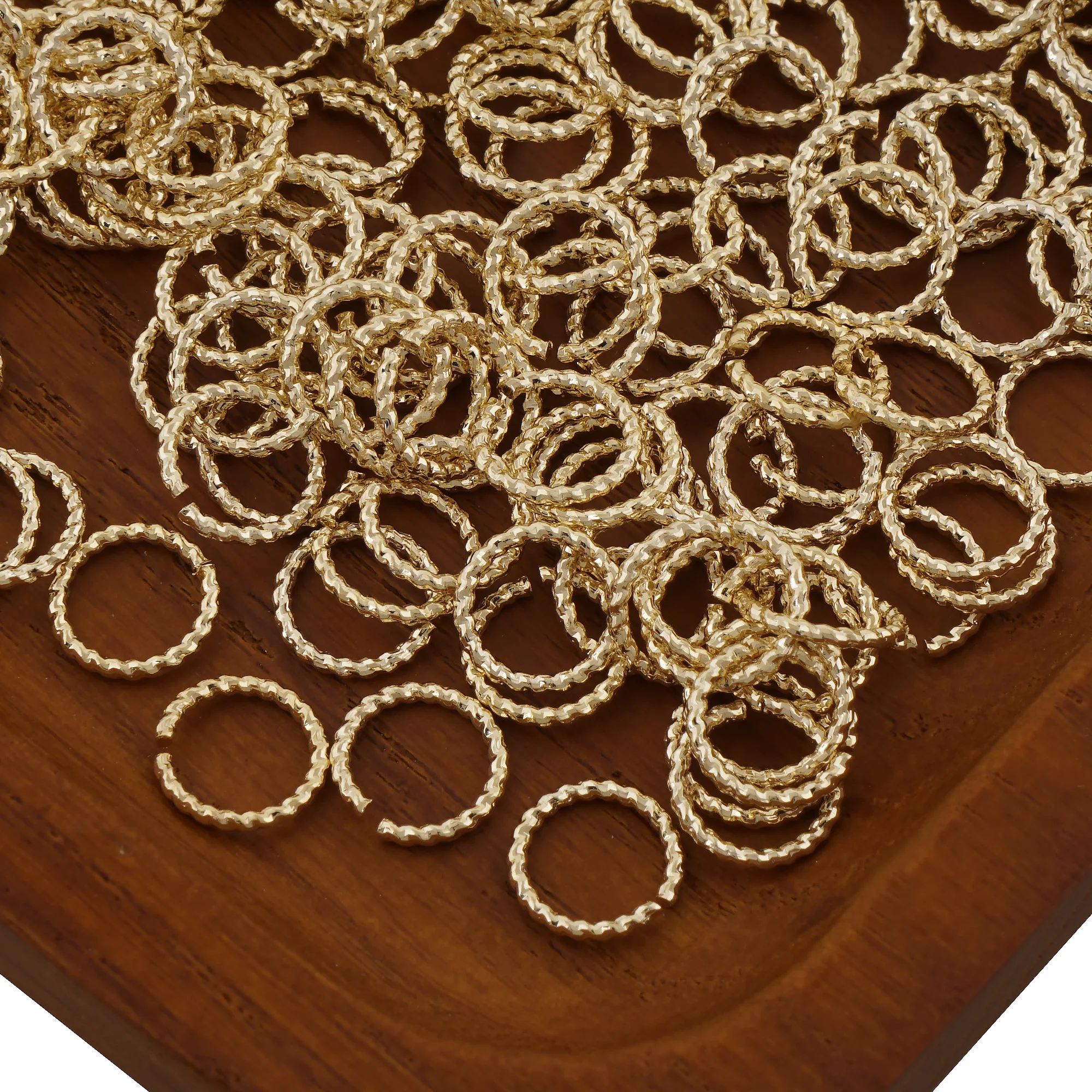 50pcs 14k Gold Filled Twisted Open Jump Rings for Jewelry Making and Connectors Jewelry Creating DIY Accessory Free Shipping