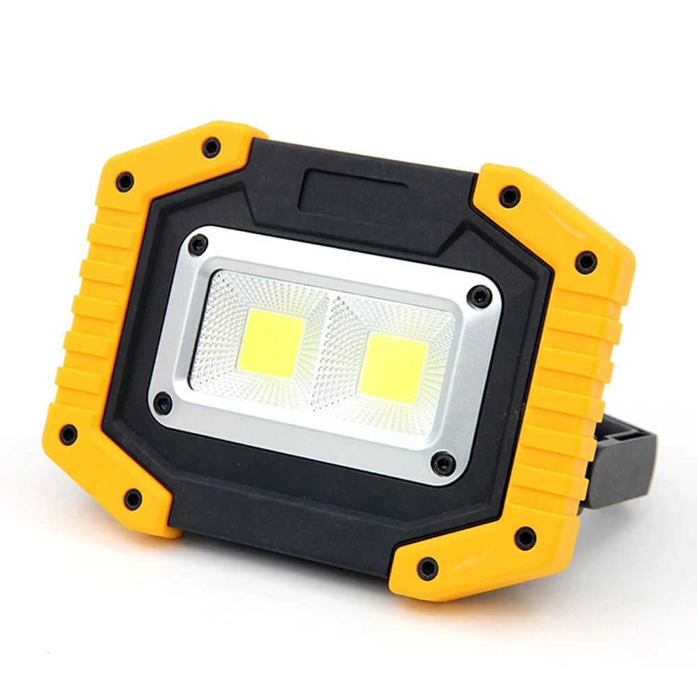 휴대용 COB LED 투광 조명, 충전식 투광 조명, 야외 램프 손전등, 구매 옵션 18650 배터리, 20W