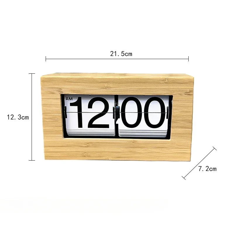 Orologi da Tavolo Estetici Meccanici in Legno, Orologi Eleganti con Pagina Girevole, Orologio Digitale per Arredamento Casa, Orologio da Comodino, Orologio Decorativo per Stanza - immagine 6