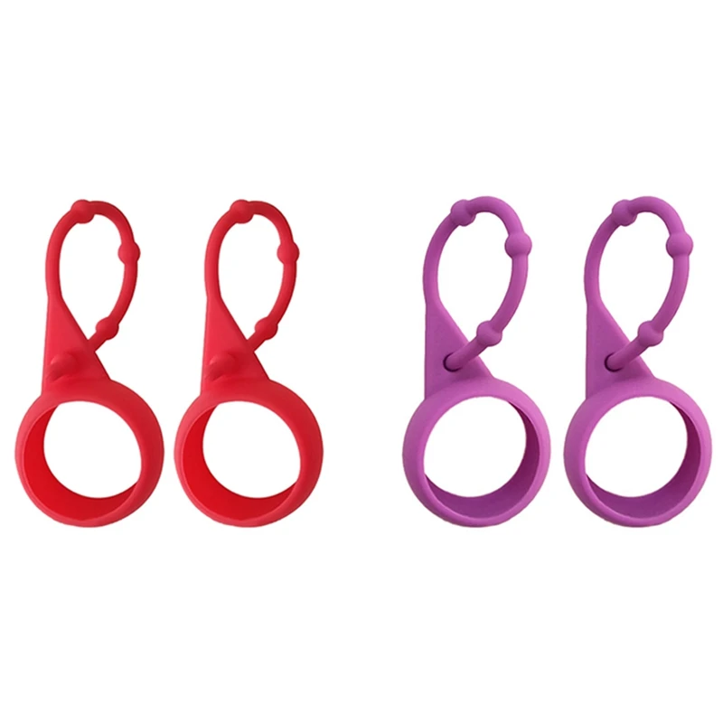 

4 шт. держатель для мяча для гольфа, силиконовый мягкий защитный чехол, держатель для талии, 2 шт. красных и 2 шт. фиолетовых