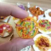 1/6 Scale Dollhouse Miniature Pizza Chicken Fried Chips Juice Mini Fast Food for Blyth BJD Doll House Kitchen Play Accessories 5