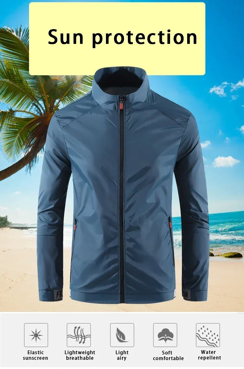 Waterproof Hiking Jacket - Quick Dry Sun Protection Outerwear for Camping  Fishing