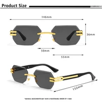 CATERSIDE Nouvelles Lunettes de Soleil Sans Monture pour Hommes, Verres Polychromes Dégradés Tendance, Monture Métallique, Lunettes de Soleil de Fête et d'Extérieur pour Femmes 5
