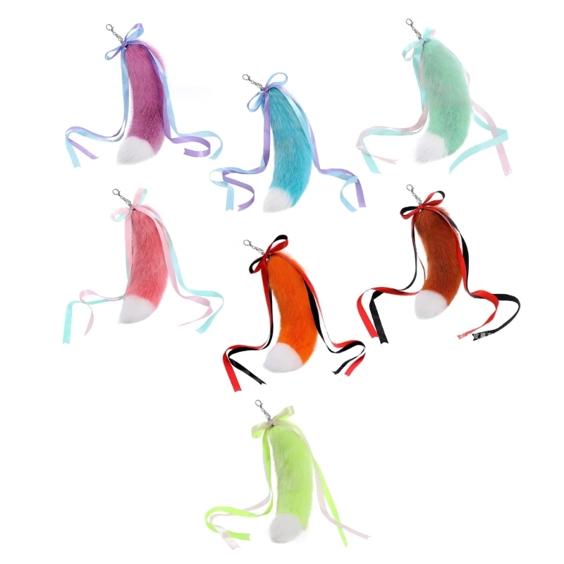 

Plush Tail Charm Keychain Long Animal Tail Pendant Key Holder Bag Charm 40cm