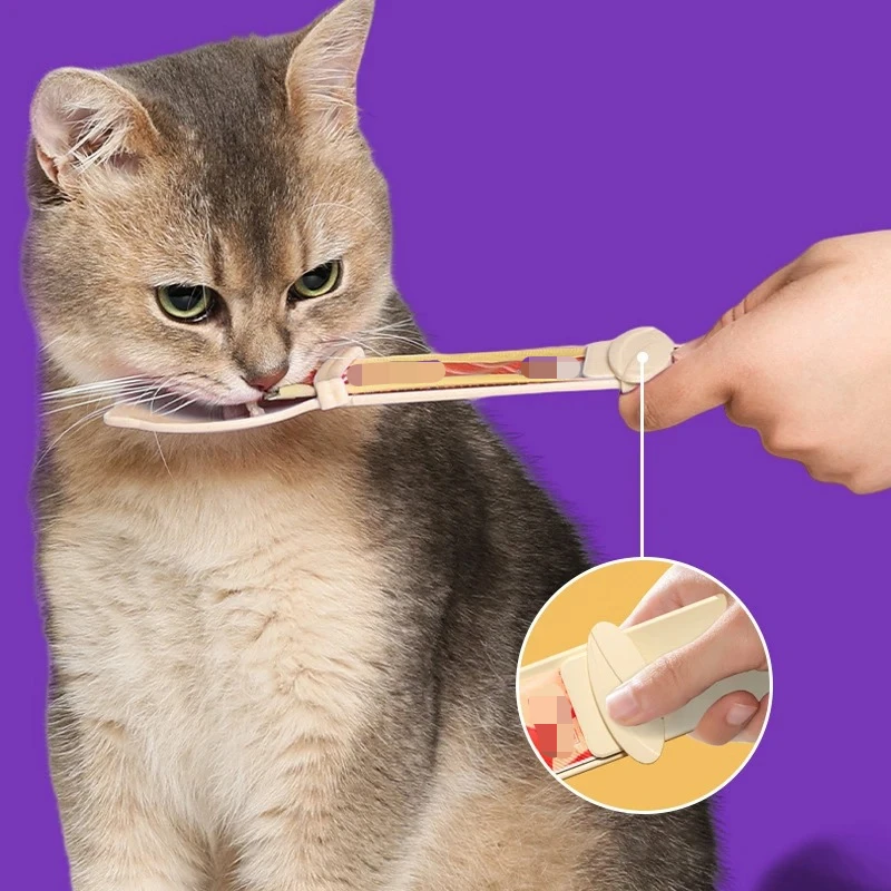 Cat Strip Feeder Cat Strip Squeeze Spoon for Lickable Wet Treats Pet Liquid Snack Feeding Tool 2PCs Pet Supplies