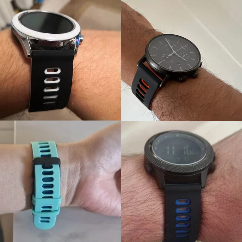 Silicone Sports Strap - 20mm/22mm, Ocean Race Design