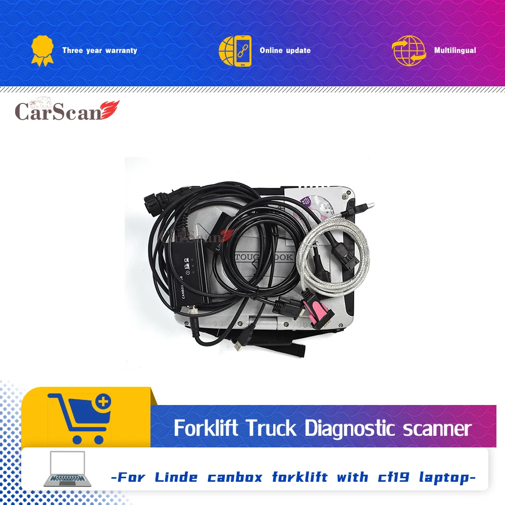 

Canbox-USB Forklift With Linde pathfinder linde LSG forklift diagnosis scanner CF19 laptop Linde canbox doctor tool