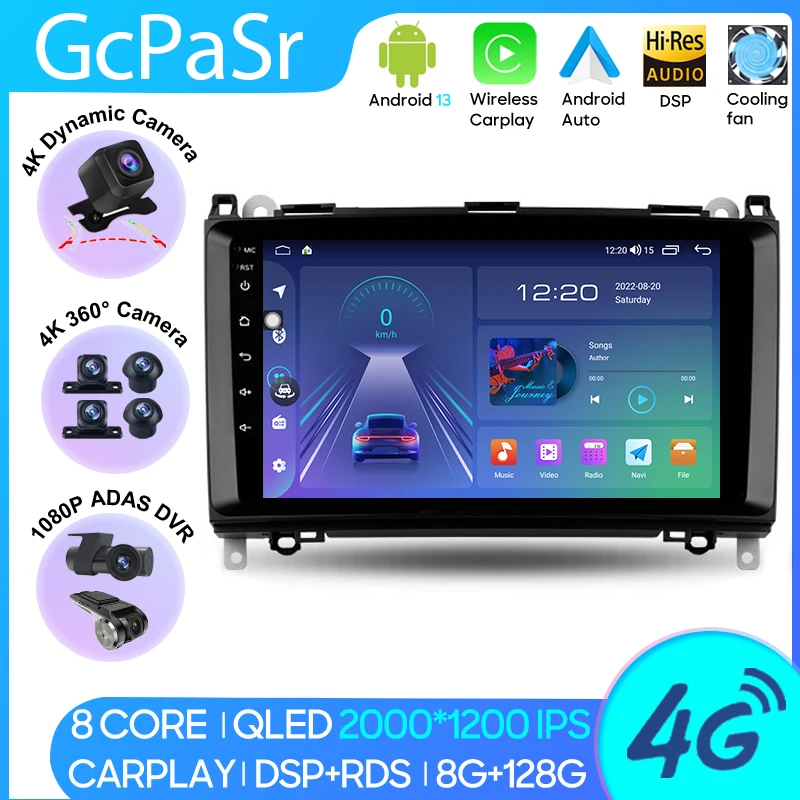 

Car Android For Mercedes-Benz B-Class T245 2005 - 2011 Vito 3 W447 2014 - 2020 Vito 2 Viano 2 W639 2003 - 2015 Navigation GPS 4G