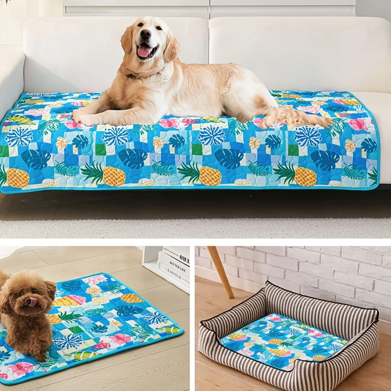 Summer Heavy-Duty Non-Slip Dog Cooling Mat – Washable, Ice-cool, Silky-smooth Pet Mattress Suitable For Both Outdoor Indoor Use,_voghion.com