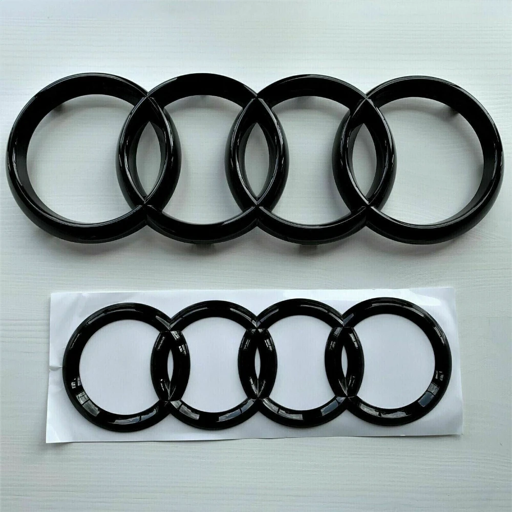 Car Emblem Sticker 4 Ring ABS Car Hood Front Bonnet Grill Rear Trunk For Audi A3 A4 A5 A6 A7 Q2 Q3 Q5 Q8 TT