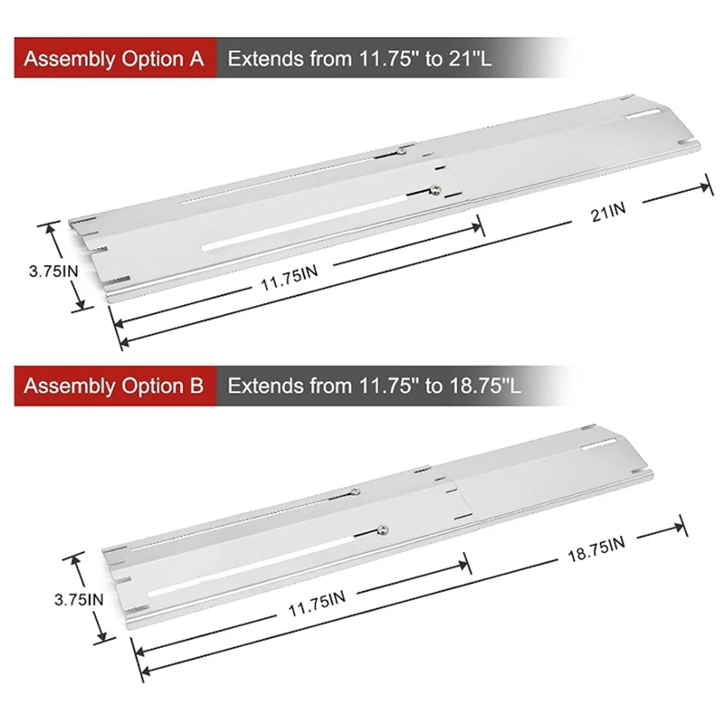 Grill heat plate shield Adjustable Stainless Steel Heat Plate BBQ Gas Grill Replacement Set