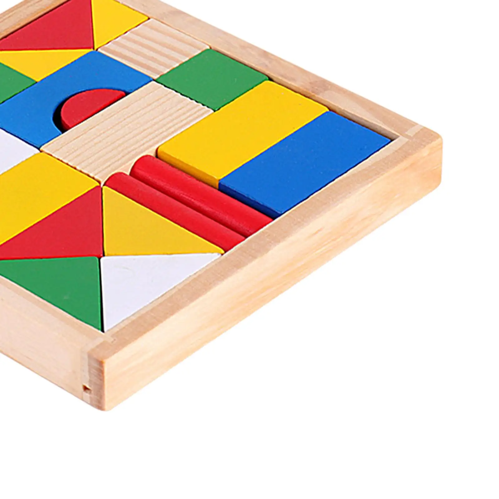 Wooden Building Toy Educational Toys Rainbow Stacker Stacking Game Geometry Wooden Blocks for Toddlers Kids 3 Year Old Gifts