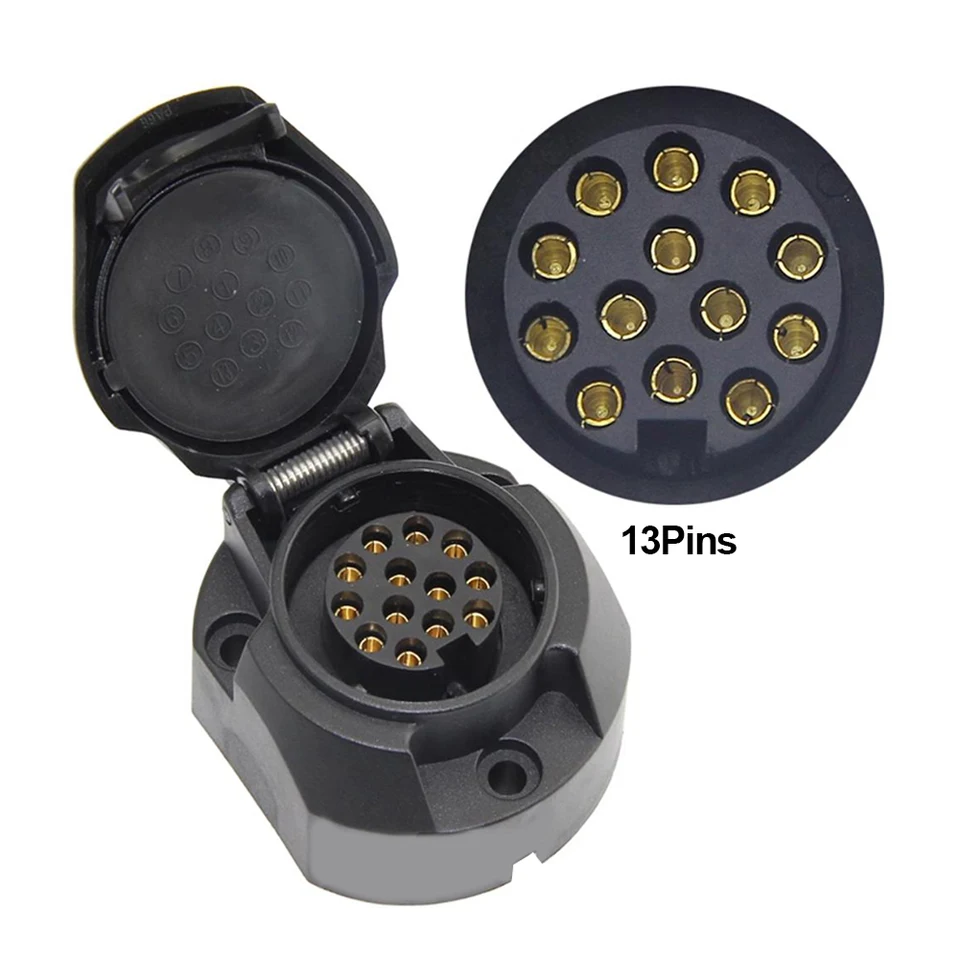 Presa A 13 Pin, Presa Per Barra Di Traino Adattatore Connettore Cablaggio Elettrico Roulotte 12v 13 Poli 98754725