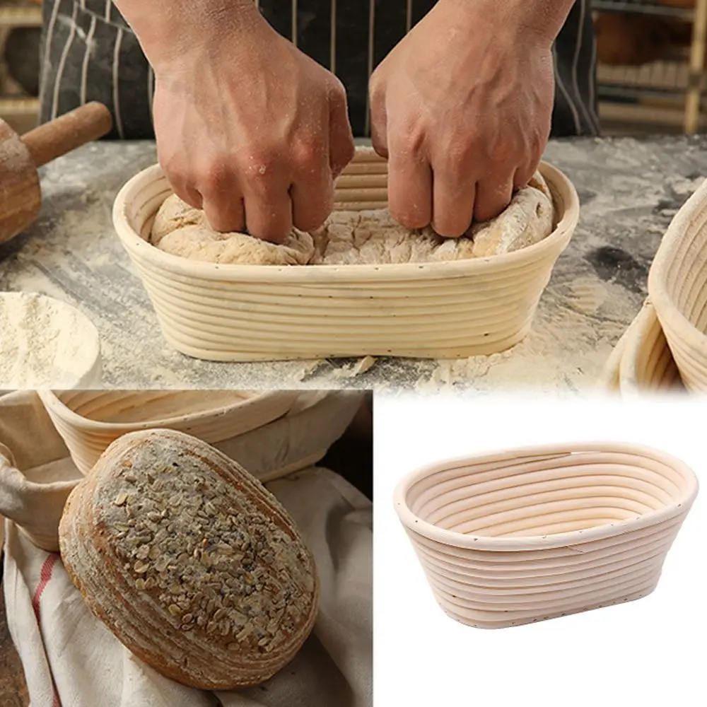 

Rattan Bread Proofing Basket Natural Oval Rattan Wicker Dough Fermentation Sourdough Banneton Bread Basket Baking Supplies