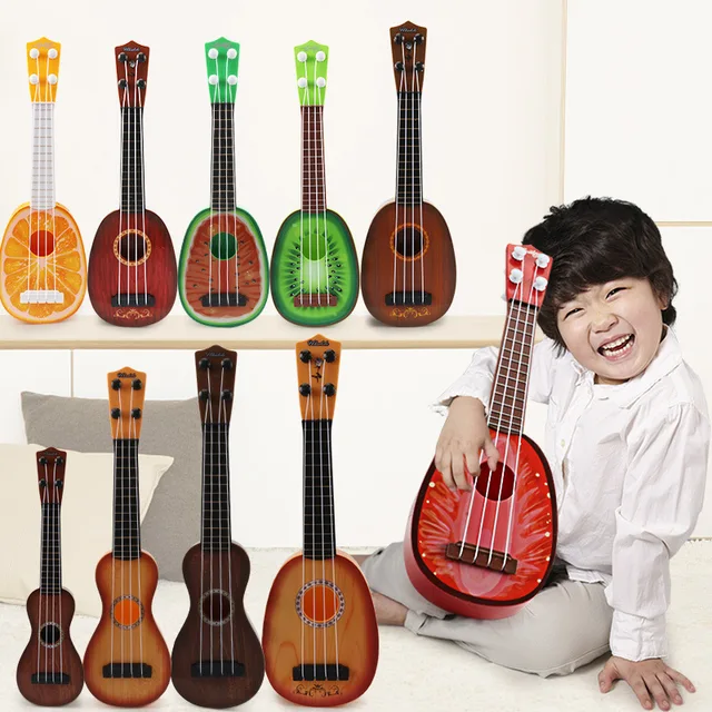 Dropshipping Kid Mini Fruit Shape Guitar Ukulele Guitar Toy Musical Instrument Baby Educational Toys For Beginner 4