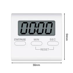 Magnetic Digital Kitchen Countdown Timer - LCD Display Cooking Gadget (White)