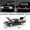 1:32 Dodge Charger 1970 Diecast Pullback Muscle Car Model Repilca with Light Sound Scale Alloy Miniature Kid Boy Xmas Gift Toy 2