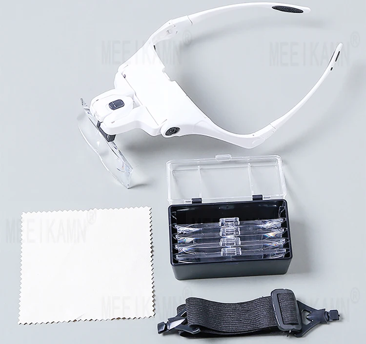 Description Picture 3 of itemWhite Professional Multi Times Adjectable Wide Horizion Brow Lash Extension Tools Led Eyelash Magnifying Glasses