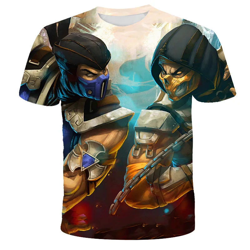 2021New Mortal Kombat 3D Printing Kids Boys T-Shirts Fashion Fighting Games Streetwear Kids Sports And Leisure Clothing Hip-Hop baggy t shirt