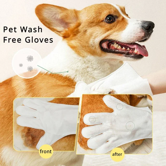Pet wash free gloves cat shower wipes dog dry cleaning