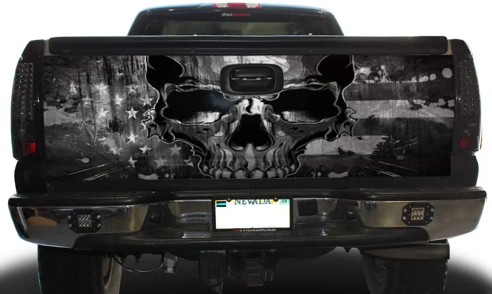 

Car-Gear Tailgate Accent Graphics Kit 3M Vinyl Decal Wrap Compatible with Chevy Silverado 1500 1999-2007 - Skulls