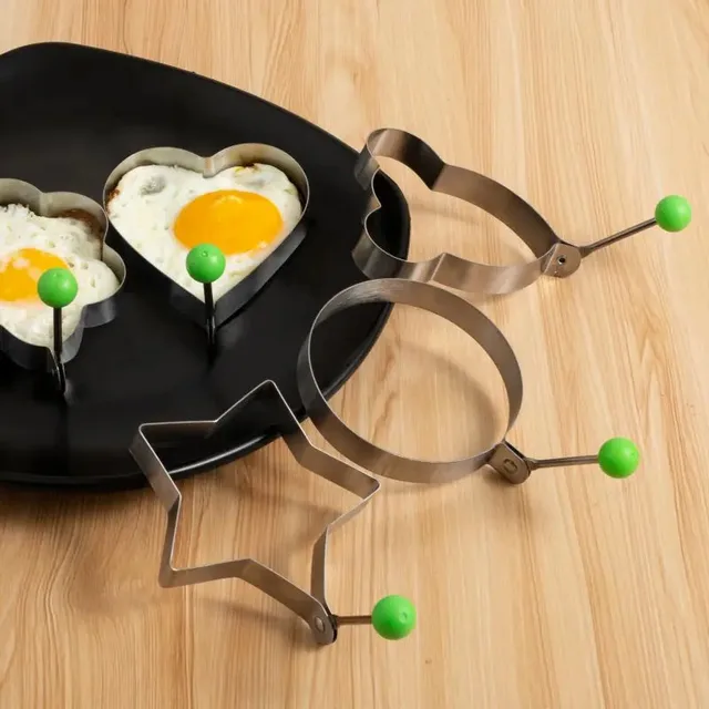 STAMPO PER FRIGGERE Uova In Acciaio Inox Anelli Per Uova Stampo - Foto 2