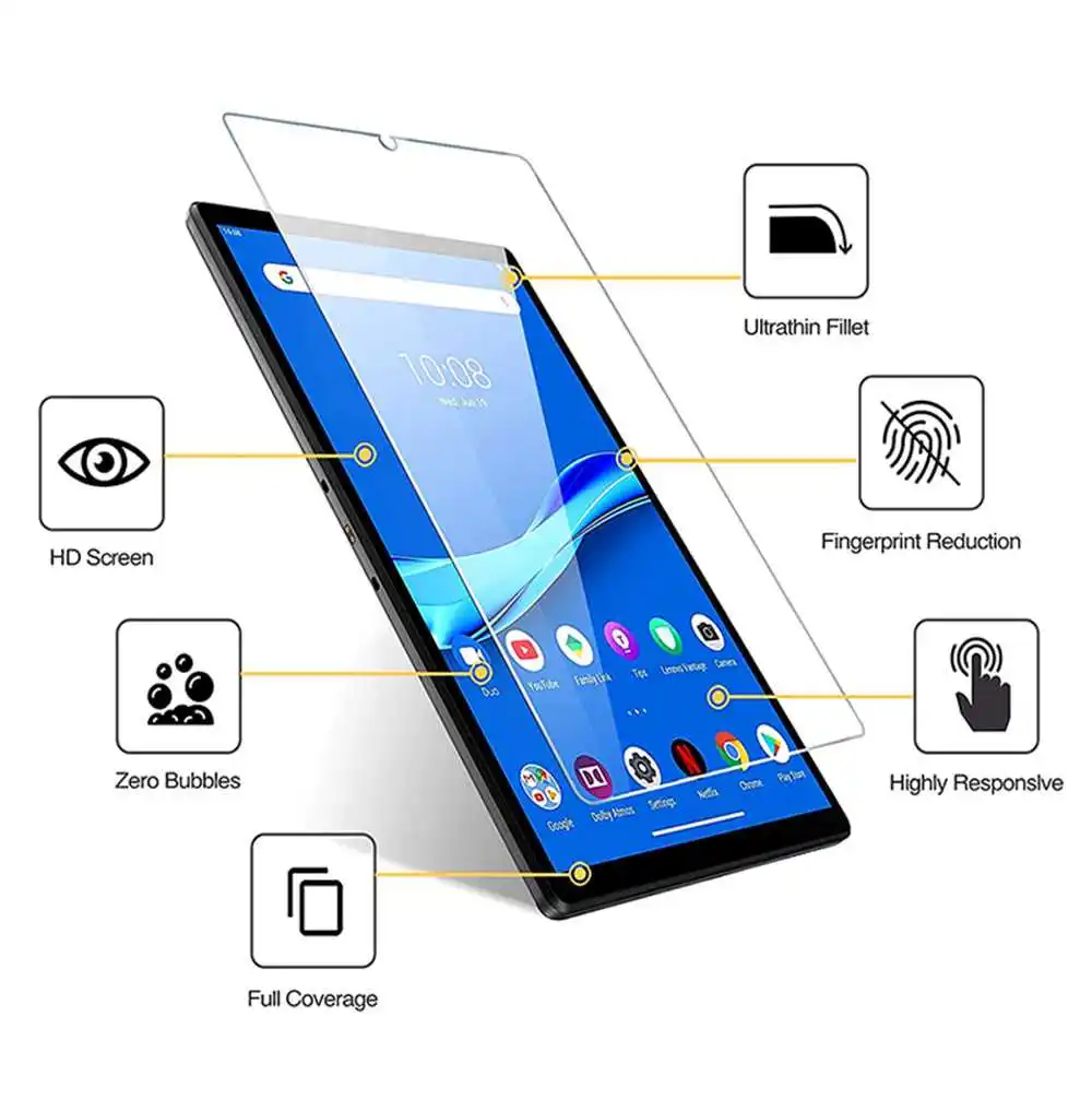 2Pcs High Definition Protective Tempered Glass For Huawei MediaPad M5 10 10.8 Pro Screen Protector tablet back stickers