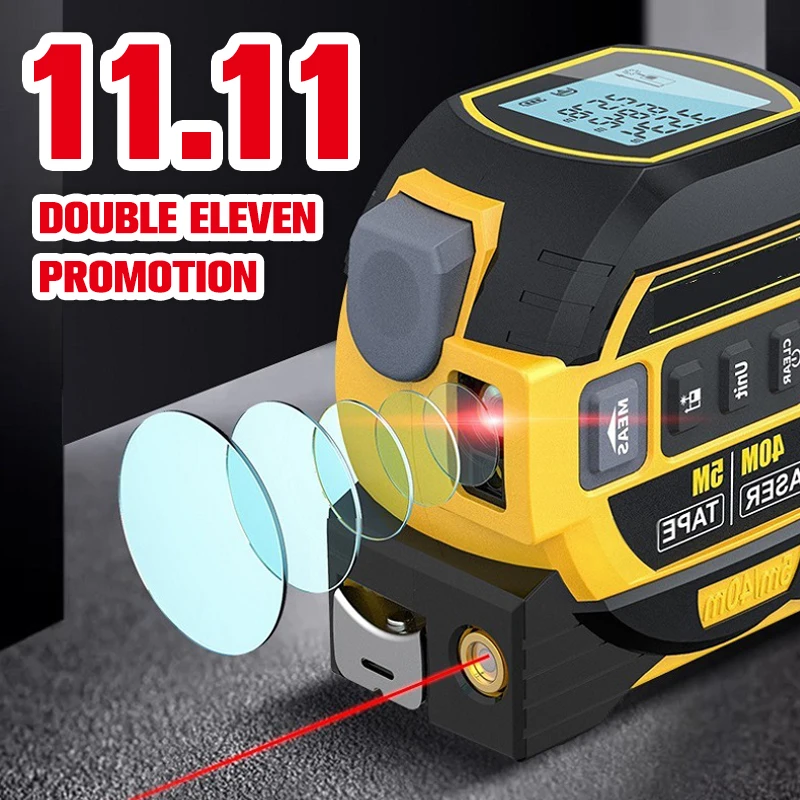 3In1 Laser Tape Measure Laser Rangefinder 60cm Accurate Digital Laser