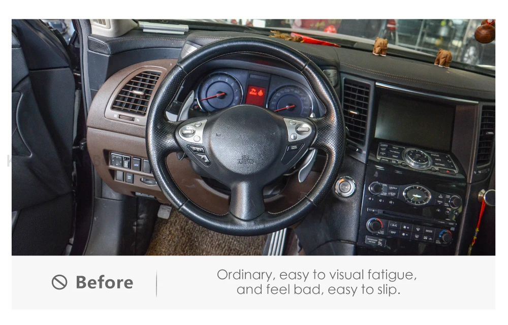 LMMPP Housse De Volant En Cuir Pour Infiniti FX FX35 FX37 FX50 Pour Nissan Pour Juke Housse De Volant Tissée