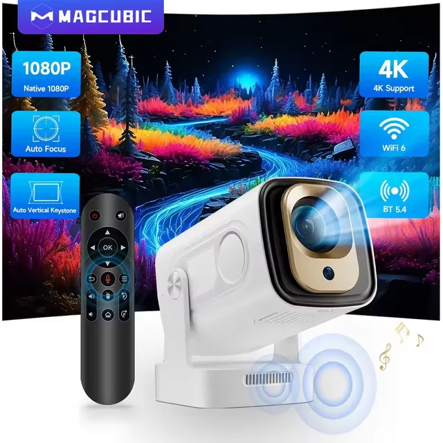 Magcubic HY310 Android 11 Projector 4K Native 1080P Auto Focus Native 330ANSI Dual Wifi BT5.4 Air Mouse Voice Home Outdoor Movie 1