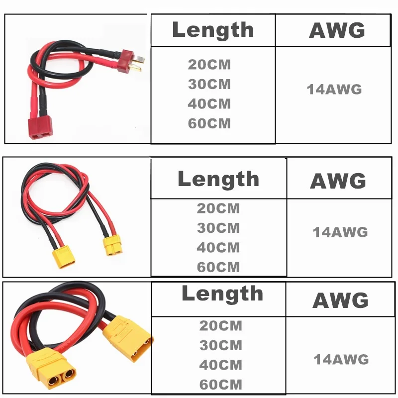 Gros plan sur un câble de batterie RC XT60 mâle et femelle, prêt à être branché sur un modèle réduit.