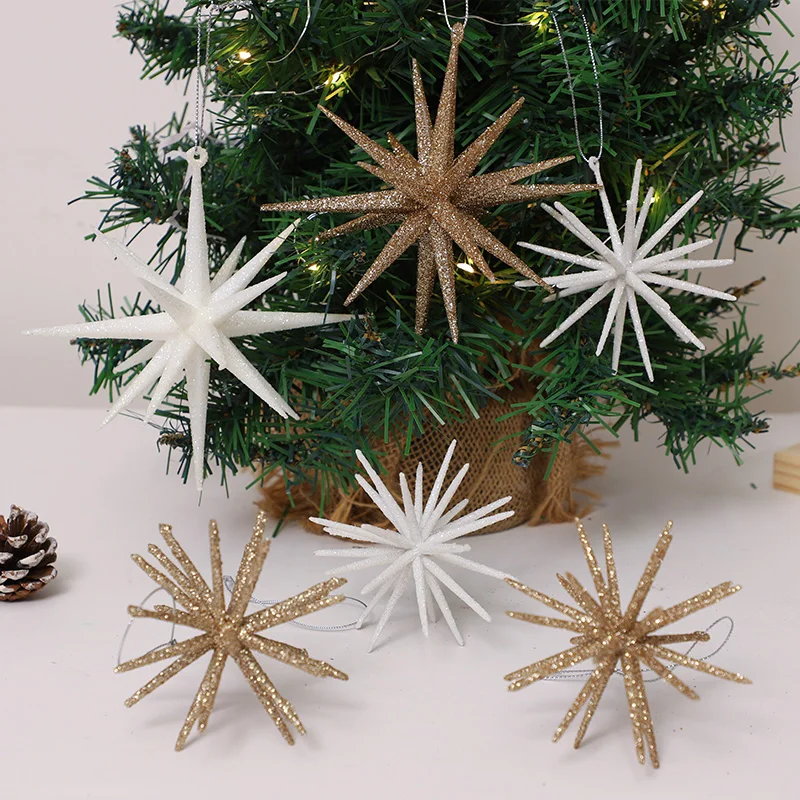 Christmas Exploding Star Hanging Ornament Glitter Star Xmas Tree Pendants 2025 Christmas Decoration For Home New Year Party Gift