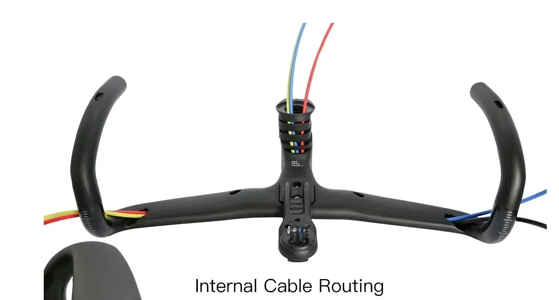 Bicycle handlebar 1:1 Full Internal Routing Cable Carbon Fiber Road Bike 80-120x400-440 Integrated Handlebar with Computer Mount