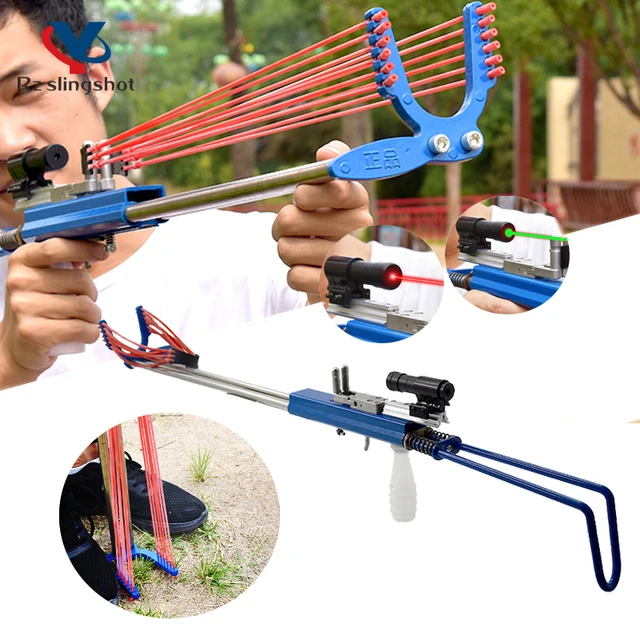 Hunting Slingshot Stainless Steel Professional Powerful Slingshot with 12  Strands of Rubber Band Outdoor Shooting Sling Shot New - AliExpress