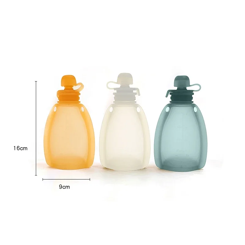 120ML Bpa Free Refillable Silicone Baby Food Bags Reusable Squeeze Storage Containers for Toddlers Kids Bpa Free 4
