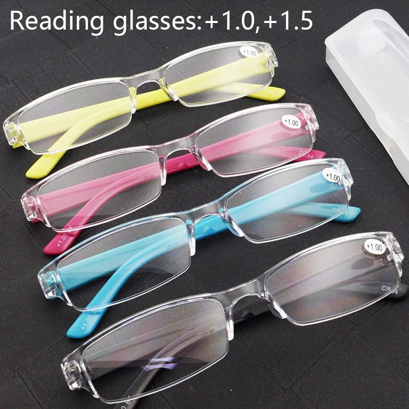

New Colorful Presbyopia 1.00-4.00 Diopter Eyeglasses Clear Rimless Reading Glasses Dropshipping