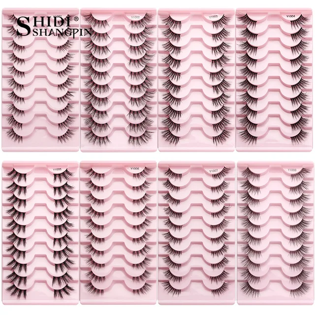 SHIDISHANGPIN Half Lashes Cat Eye Lashes 3D Natural Winged End Eye Elongated Eyelashes Fox Eye lashes Faux Mink Eyelashes Makeup