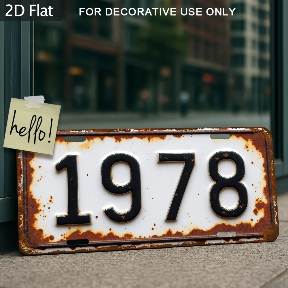 알루미늄 페인팅 1978 빈티지 녹슨 번호판 스타일 레트로 금속 틴 사인 벽 장식 (가정, 바, 차고, 남자들의 숨은 공간 장)